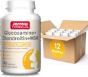 Jarrow Formulas Glucosamine + Chondroitin + MSM Capsules, Joint Support Supplement with Vitamin C andnese, 240 Capsules, 60 Day Supply, 12 Paket