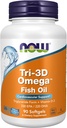 Şimdi Gıdalar Tamamlar, Tri-3D OmegaTM, Triglyceride Omega-3 Fish Oil + Vitamin D-3, Moleküler olarak Depres, 90 Softgels
