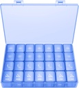 XL Pill Organizer 4 Times a Day, BUG HULL Extra Large Weekly Pill Box Case, 7 Günlük Konteyner Günlük Pilleçleri Cod-Liver Oil, Vitaminler, Tamamlar (Royal Blue)