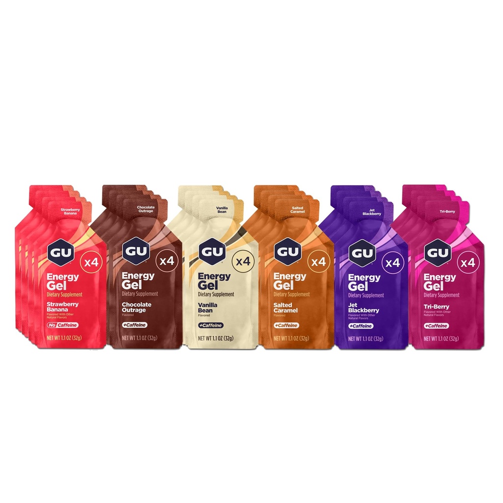 GU Energy Original Sports Nutrition Energy Gel, Vegan, Gluten-free, Kosher, και Dairy-Free On-the-Go Energy για κάθε προπόνηση, 24-Count, Ποικίλες Γεύσεις
