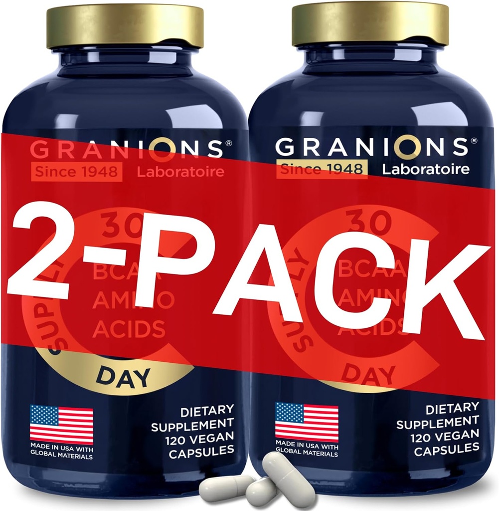 Essential Acids Supplement for Men & Women - All 9 BCAAs EAA Supplements Formula - Leucine replica, Lysine, Tryptophan, Advanced Reese Energy & Muscle Recovery - 240 Vegan BCAA Capsules