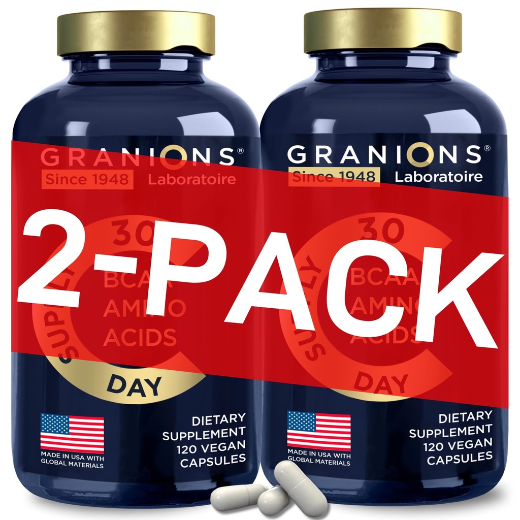 Essential Amino Acids Supplement for Men & Women - Όλα 9 BCAAs EAAs Συμπληρώματα Formula - Leucine Amino Acid, Lysine, Tryptophan, Advanced Amino Energy & Muscle Recovery - 240 Vegan BCAA Κάψουλες