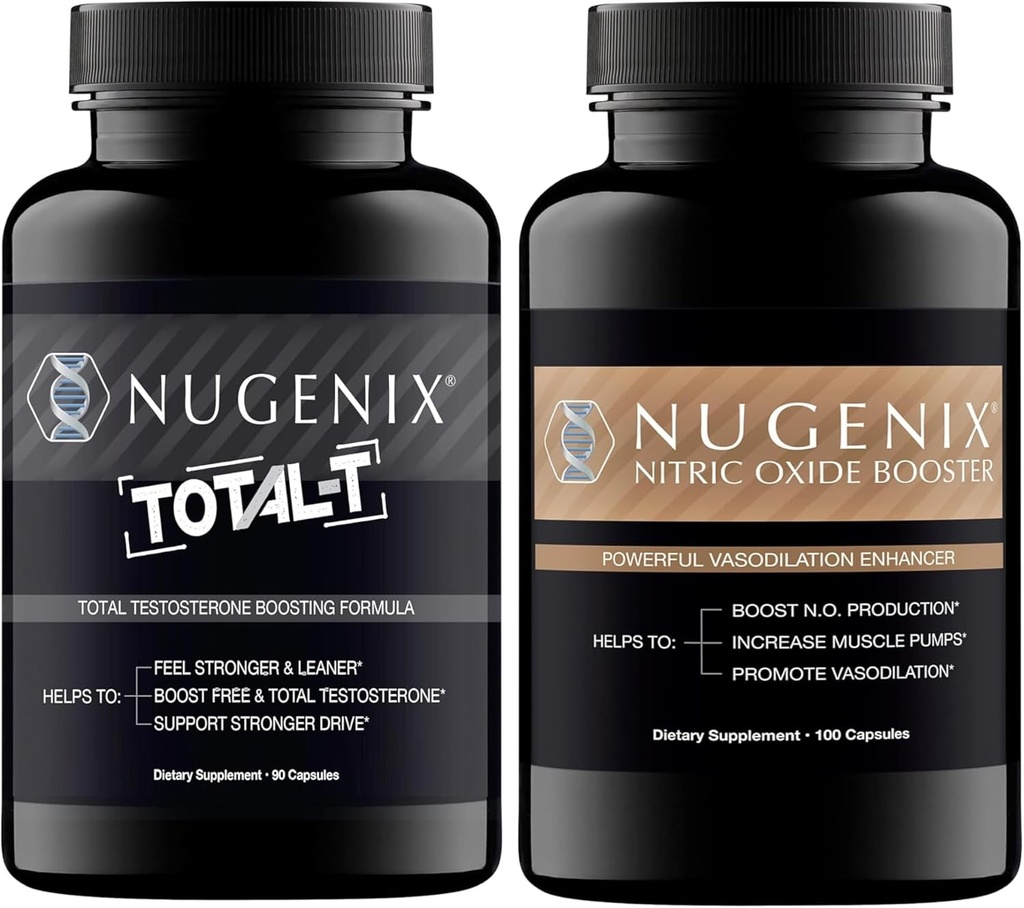 Nugenix Nitric Oxide Booster and Total-T Testosterone Booster for Men