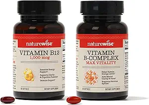 NatureWise Vitamin B12 1000 mcg ve Vitamin B Kompleksi Hücre Enerji, Zihinsel Clarity, maksimum Yaşam - 60 Softgels Her Şey