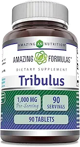 Amazing Formulas Tribulus Extract 1000 Mg Supplement | Tablets | Non-GMO | Gluten-Free | Made in USA (1 Pack | 90 Count)