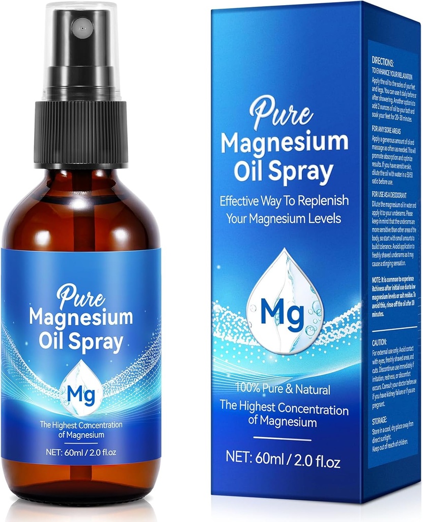 Genric Magnezyum Yağı, Ayaklar için Magnezyum Saf Yağı, Nourish Skin ve Uykuyu Teşvik Ediyor, Topical Magnezyum Oil 2 Fl.Oz