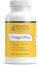 Ερευνημένα Διατροφικά Omega-3 Plus ιχθυέλαιο - EPA DHA Omega 3 συμπλήρωμα για την υποστήριξη Καρδιαγγειακής & Εγκεφαλικής Υγείας - Μοριακά Αποσταγμένο για Καθαρότητα & Ασφάλεια (60 Softgels)