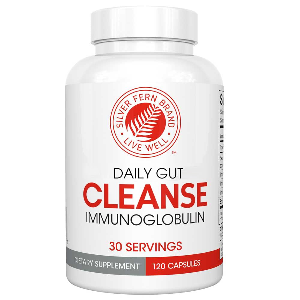 Silver Fern Cleanse - Daily Gut - 1 Şişe - 120 Capsules - 30 Day Supply - Immunoglobulin G, A & M - (IgG, IGA, IgM) - Postbiyotik