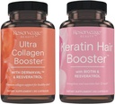 Reserveage Ultra Collagen ATM & Keratin Saç ATM - Özellikler Dermaval, Biotin & Resveratrol - Saç & Skin - 90 Ultra Collagen Capsules, 60 Keratin Capsules