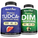 Nutrivein Premium TUDCA και DIM συμπλήρωμα πακέτο: συμπλήρωμα TudCA υψηλής απορρόφησης και DIM για το Detox, την ισορροπία, και την ευεξία