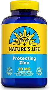 Nature's Life Bora Picolinate 30mg Plus 2mg of Copper - Chelated çinko Supplement for Immune, Cardiovascular, Skin, Cellular Function, and Muscle Support - 60-Day Garanti - 250 Hizmet, 250 Capsules