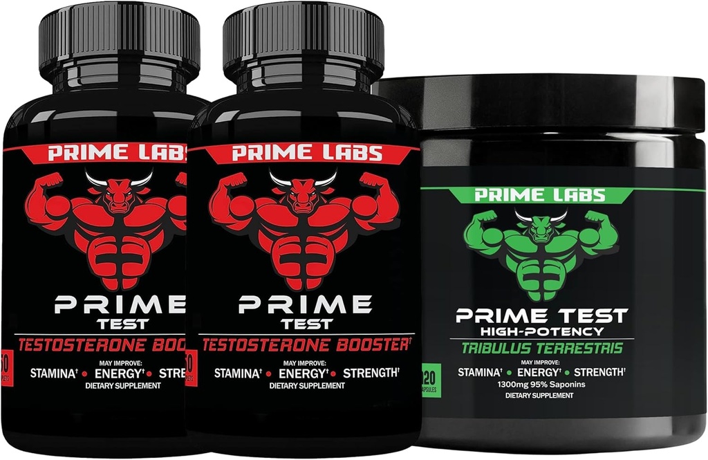 Prime Labs Prime Test testosteron ATM (60 ct, 2Pack) + Tribulus Terrestris (120 ct)