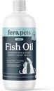 Fera Pets Fish Oil - Omega 3 for Dogs & Cats to Support Joints, Heart, Skin and Coat Health - Non GMO with Vitamin E - 16 ozz