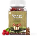 Mushroom Gummies 10 Blend - Μανιτάρι με λιοντάρια Mane, Chaga, Reishi, Cordyceps 2500mg, Συμπληρώματα εγκεφάλου για τη μνήμη και την εστίαση