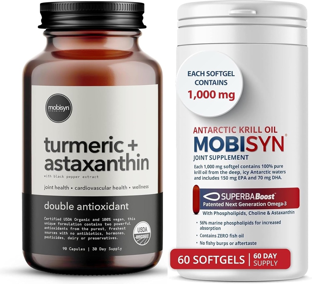 Organics Turmeric with Astaxanthin Supplement + Pure Krill Oil