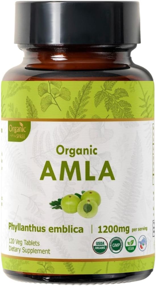 Amla 120 Tablets – USDA Organic Indian Gooseberry – Rich in Vitamin C & Supports Immune Health*