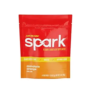 AdvoCare Spark - Energy Drink Mix - Vitamin & Amino Acid συμπλήρωμα - Υποστηρίζει την ενέργεια & Focus* - Φορητή Ανοσολογική Υποστήριξη* - Χωρίς ζάχαρη - Μανταρίνι Πορτοκάλι, 14 Stick Packs (3.5 oz)