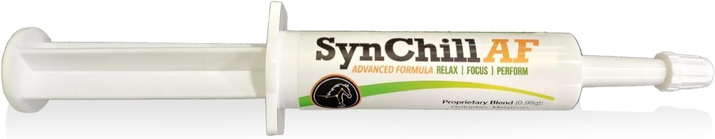 SynChill AF Calming Gel για Νευρικά Άλογα - Ενιαία εξυπηρέτηση - Προηγμένη Φόρμουλα με L-Θεανίνη, Αυξημένη Ικανότητα, 100% Φυσικό Συμπλήρωμα, Διάθεση & Υποστήριξη Εμπιστοσύνης για Άλογα