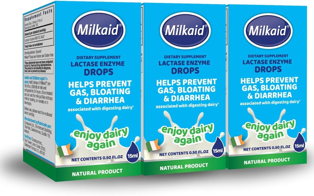 Milkaid Lactase Enzyme Drops for Lactose Infulance 
