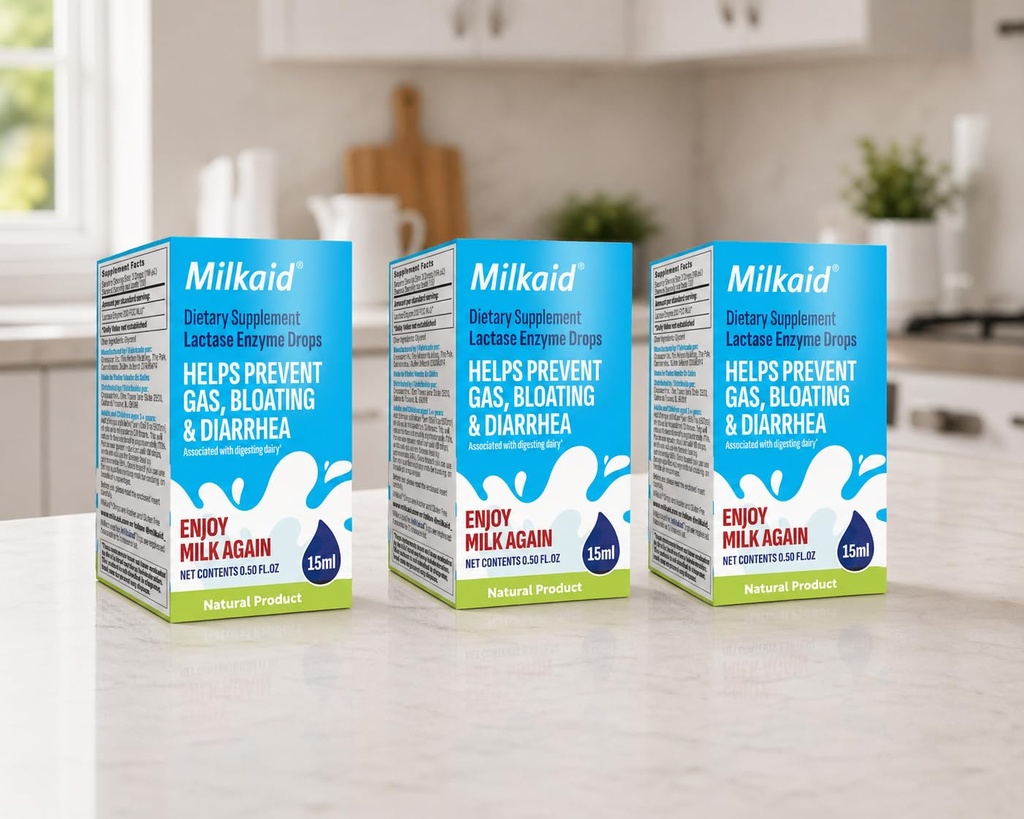 Sütaid Lactase Enzyme Drops for Lactose intolerance | Engeller Gaz, Bloating & Diarrhea | Hızlı Türlü Süt Digestive Supplement | Gluten Free & Vegetarian | No Yapay Flavor | 0,5 Fl Oz (3)