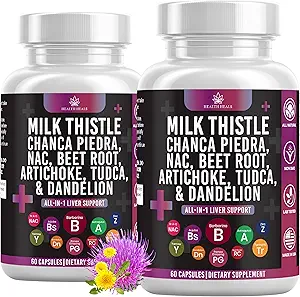 Süt Butle NAC Chanca Piedra Beet Root Artichoke Dandelion Root - Liver Supplement Plus Astraus TUDCA Choline & Ginger- 120 Kont