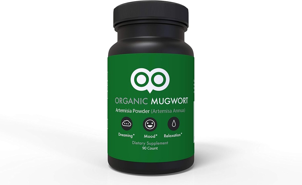 Organik Mugwort Capsules 450 mg - 90 Capsules - Vegan - Dream Leaf - ABD'de - Mood, Dreaming, Relaxation, Digestion - Mugwort As Artemisa Annua)