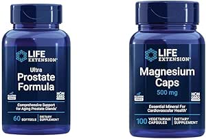 Life Extension Ultra Prostate Formula & Caps, 500 mg, Magnezyum Oksit, Citrate, Succinate, Kalp Sağlığı, Sağlıklı Kemikler, Metabolism Desteği, 100 Vegetarian Capsulesm Support, 100 Vegetarian Capsules
