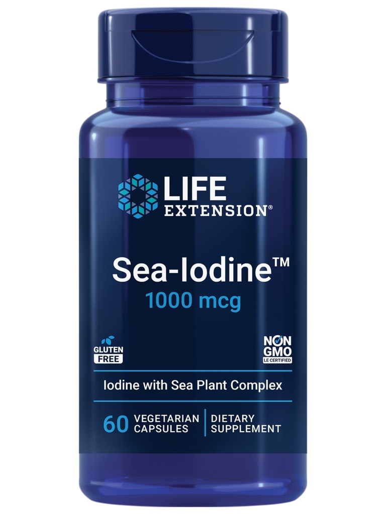 Life Extension Sea-IodineTM, kelp ve mesanewrack-derived Iodine, Bu Temel Nutrient for Yourroid Health and Beyond, Non-GMO, Gluten-Free, Vegetarian, 60 Capsules