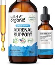 Wild & Organic Adrenal Υποστήριξη Βάμμα για το θετικό Outlook - Adrenal Complex με Ashwagandha, Rhodiola Rosea Root - 1-Month Supply - Vegan, Χωρίς Ζάχαρη & Αλκοόλ - 2 fl oz