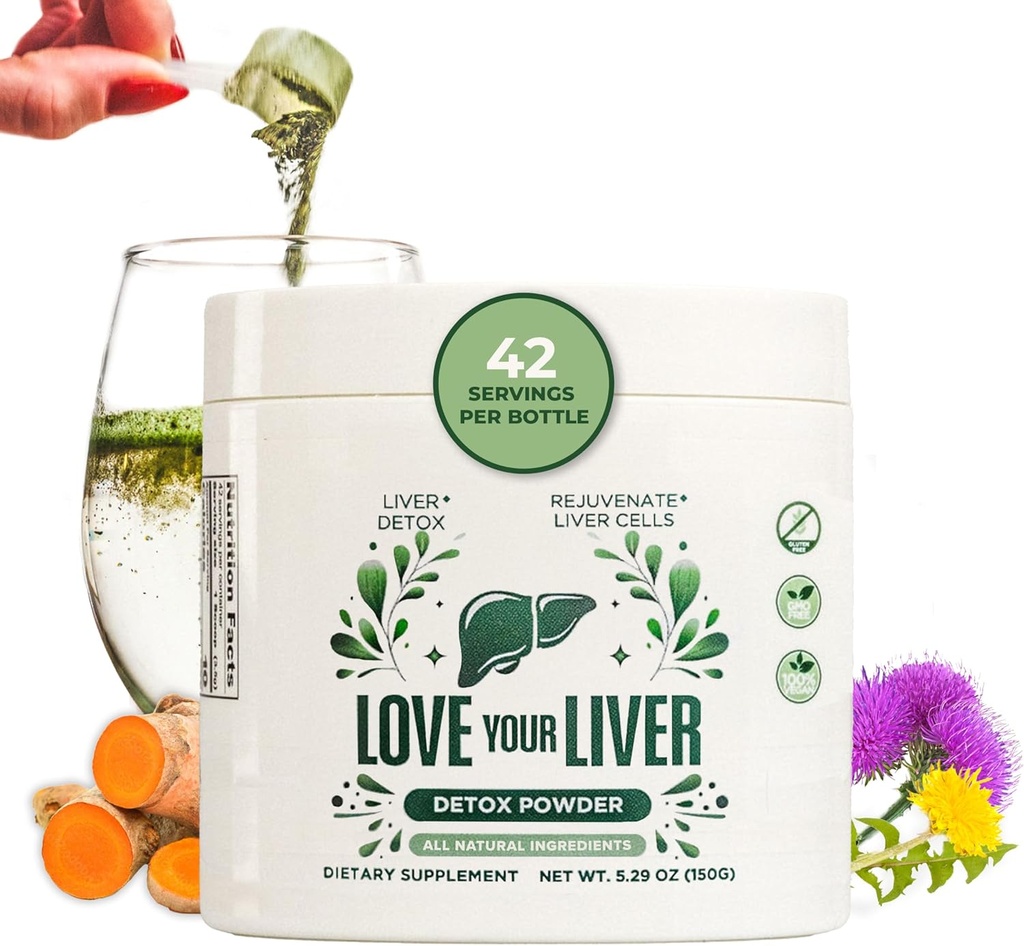 Detox Cleanse Powder - 42 Μερίδες Liver Cleanse Detox & Repair Powder with Milk Thistle, Dandelion Root, Turmeric, Artichoke Leaf - Συσκευή Συσσώρευσης Συσσώρευσης Συσσώρευσης Ποτού Powder for Liver Health