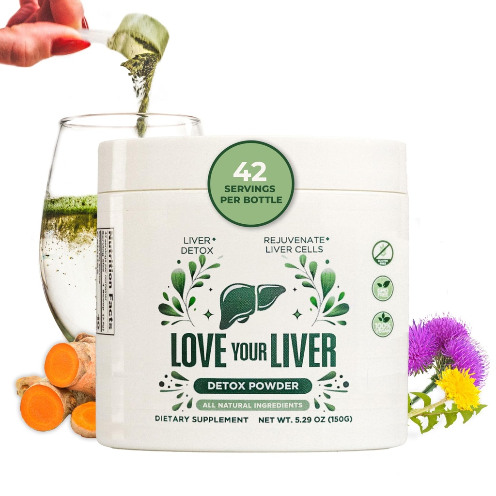 Detox Cleanse Powder - 42 Μερίδες Liver Cleanse Detox & Repair Powder with Milk Thistle, Dandelion Root, Turmeric, Artichoke Leaf - Συσκευή Συσσώρευσης Συσσώρευσης Συσσώρευσης Ποτού Powder for Liver Health