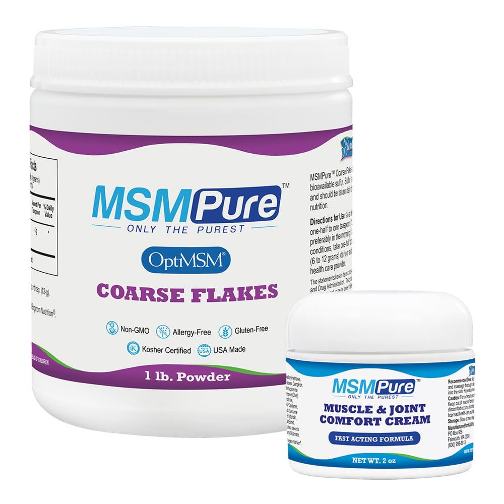 KALA ΥΓΕΙΑ MSMPure Ψήκτρες 1lb και κρέμα μυών & αρθρώσεων 2oz Bundle