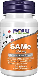 Şimdi Gıdalar Tamamlıyor, SAMe (S-Adenosyl-L-Methionine) 400 mg, Nervous System Support*, 30 Tablet