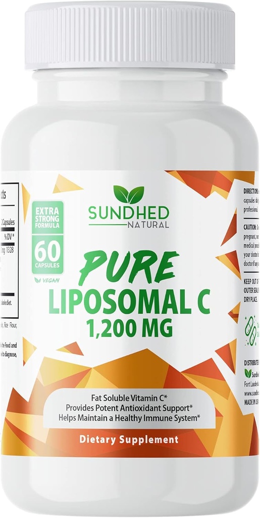 Saf Liposomal Vitamin C - 1200 mg Immune System & Collagen Health Branson, Anti Aging Skin Vitaminleri Yardım, Sodyum Ascorbate, Sunflower Lecithin, Lypo Spheric - 60 Capsules