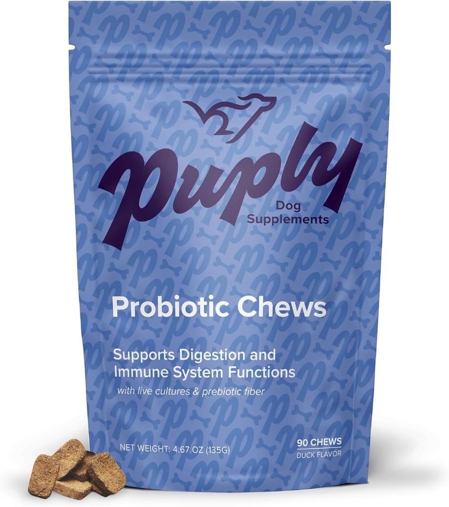 Köpekler için Probiyotikler - Veterinarian-Formated Soft Chews with Prebiyotik Fiber - Supports Digestion, Immunity, and Alerji Relief - Delicious Duck Flavor - 90 Count