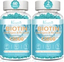 B12, Hair Skin ve Nails Vitaminleri Saç Büyüme, Glowing Skin & Güçlü Çiçeği - Blueberry Flavor, Sugar Free, 120 Ct