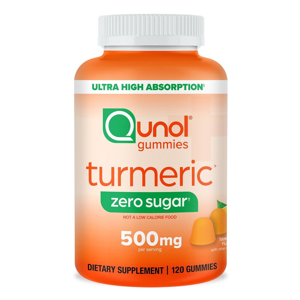 Qunol Zero sugar turmeric Gummies, Gummy με 500mg κουρκουμίνη κουρκουμίνη, συμπλήρωμα κοινής υποστήριξης, Ultra υψηλής απορρόφησης Tumeric κουρκουμίνη, χορτοφαγικά, χωρίς γλουτένη, 120 κόμης