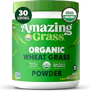 Amazing Grass Wheat Grass Toz: Enerji, Detox & Immunity Support, Chlorophyll Yeşiller Sağlayacak 30 Hizmet