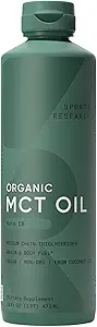 Spor Araştırması Keto MCT Organik Piramitlerden petrol - Vücut + Beyin için yağ asit yakıtı - Tek Malzemeler C8 Caprylic Asit - Kahvede Mükemmel, Çay ve Daha Fazla - GMO & Vegan - Unflavored (16 Oz)