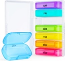 ZIKEE 7 Packs Ekstra Büyük Pill Organizer, Portre Pill Box 7 Gün Pocket, Purse, Haftalık Pill Case with Dual- Koruma Tasarım, Pill Konteyner for Drug, Vitamin, Fish Oil, Supplement, Supplement