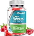 GABA Gummies, Yetişkinler için Sugar-Free Stress Relief Gummies, High-Potency GABA L-theanine Supplement with Magnezyum, Ashwagandha, 5-HTP & Vitamin B6 for Zzz & Brain Health, Vegan, 60