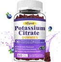 Potasyum Gummies - Kas Sağlığı için Potasyum Supplement, Leg Cramp Relief & Electrolyte Balance, Vegan, Non-GMO, Gluten-Free, Blueberry Flavor, 60 Count