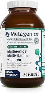 Metagenics Multigenics Multivitamin with Iron - Fast-Release Multivitamin & Multimineral Tablet - Bone Health, Homocysteine Metabolism & Antioksi Support* - Non-GMO & Gluten Free - 180 Tabletler