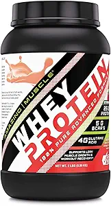 Amazing Myrus 100% Whey Protein Powder *Advanced Formula with Whey Protein Isolate as a Primary Ingredient Μαζί με Ultra Filtered Whey Protein Concent (Strawberry, 2 lb)