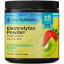 KEY NUTRIENTS Multivitamin Electrolytes Toz No Sugar - Juicy Strawberry Kiwi Electrolyte Toz - Endurance & Energy Supplement - Hydration Toz - No Calories - 90 Servisler - ABD'de Made in USA