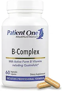 Hasta Bir B-Complex | Enerjiyi Desteklemek için Tamam ve Kalp ve Beyin Sağlığı * | Quatrefolic ile Aktif Temeller | 60 Capsules