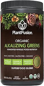 PlantFusionriching Super Greens Toz - Fermented Greens Superfood Toz Blend with Digestive Enzymes Probiyotiks & Prebiyotik Fiber - Organik, Non-GMO, Vegan, Gluten-Free - 8.46 oz 30 Servisler