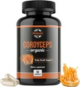Cordyceps Organik Diyetsel Tamam - Doğal Enerji Güç Güçleri ve Kompiratory Sağlık Desteği Cordyceps Militaris, Klinik olarak Geri Döndü, GMO & Allergen-Free | 90 Capsules