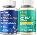 Liposomal Calcium AKG συμπλήρωμα 1500mg + Vegan Omega 3 συμπλήρωμα 1000mg