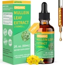 Organic Mullein Drops for Lung Cleanse, Ισχυρό 1700mg Mullein Leaf Extract για Ανοσοποιητική & Αναπνευστική Υποστήριξη, Φυσικό συμπλήρωμα Mullein Βαφής Drops Non-GMO & Vegan, 2 Fl Oz